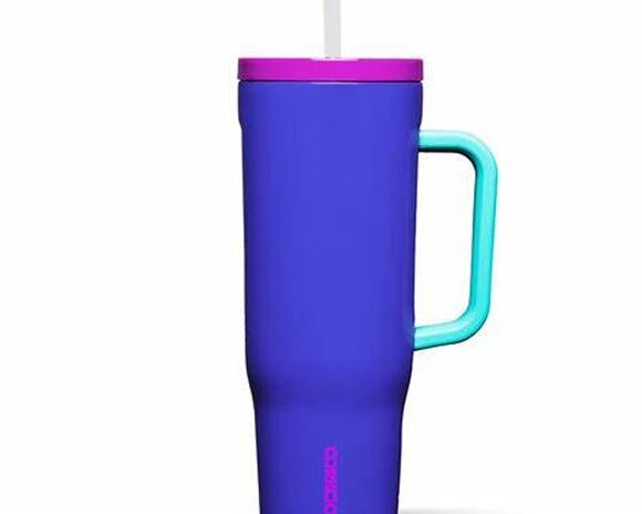 Corkcicle Other - CORKCICLE Cruiser 40oz Boom Box Blue Tumbler Straw Handle NEW